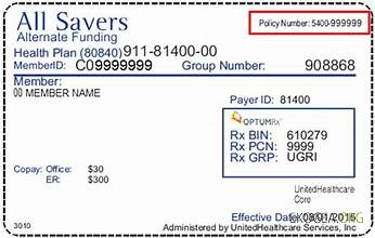 Carte d'assurance maladie USA UnitedHealthcare Inc.